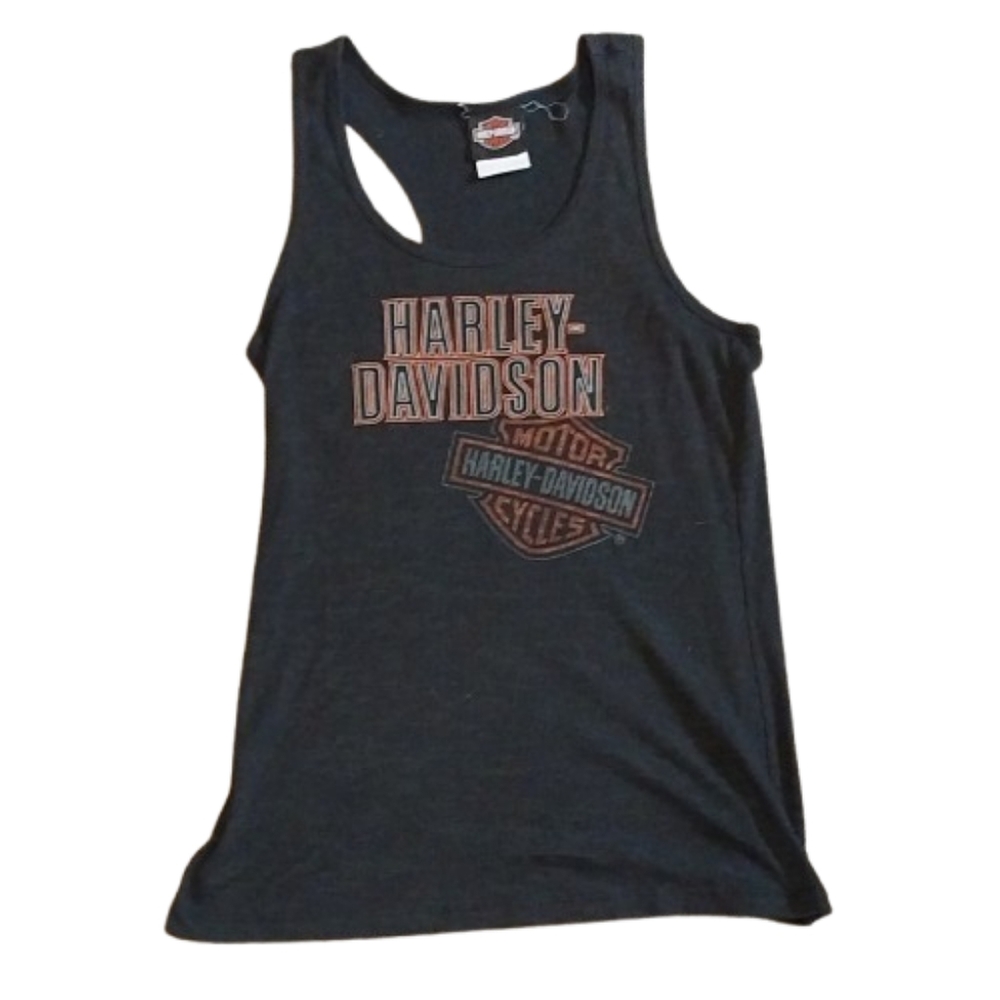 Harley Davidson Women's Wife Beater Muscle Tank Top Stretch Logo Motorcycles Y2k